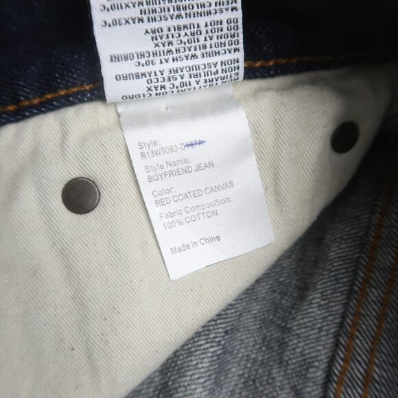 R13 Boyfriend Jeans Size 27 Baggy Oversized Dark Wash Blue - Picture 7 of 12